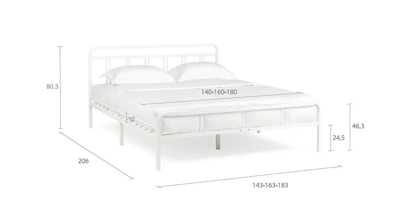 Современная металлическая кровать Avinon, цвет белый в спальню Askona фотография товара - 7 - большое изображение